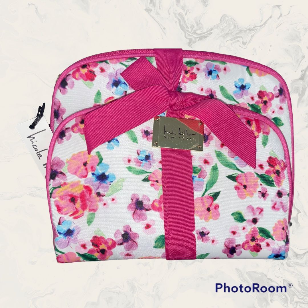 NEW Nicole Miller New York Makeup Bag 2pc Set