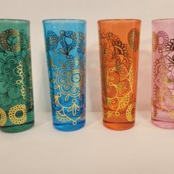 Shot Glasses Henna Floral Design