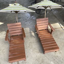 Two matching kids lounge chairs