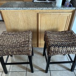 Pair Of Brown Bar stools 
