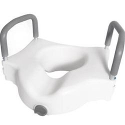 Vaunn Raised Toilet Seat w/Removable Grab bar Handles & Lockable