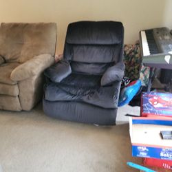 Dark Blue Rocking Recliner