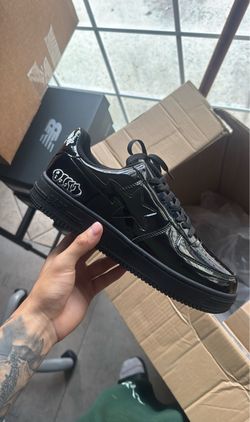 BAPE Bapesta Low-Top Sneakers All Black Patent