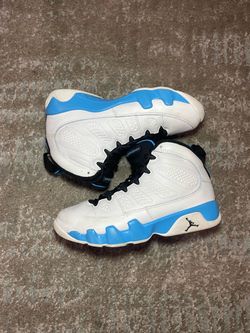 Air Jordan 9 White University Blue Sneakers Size 5.5Y