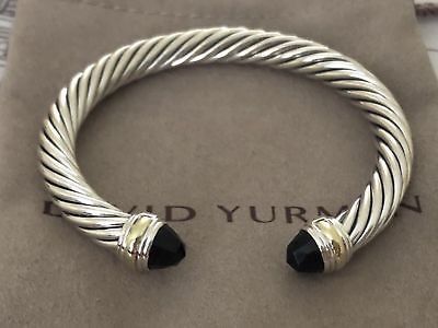 David Yurman 7mm Black Onyx & Gold Bracelet