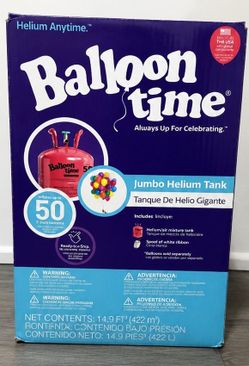 Balloon Time Jumbo Helium Tank – Inflates Up to 50 Balloons