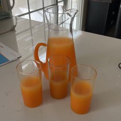 Vintage Pitcher And Glasses