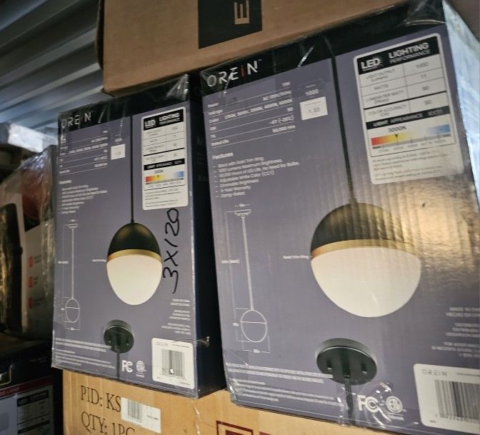 3 Pack Orein1 Light Matte Black Globe Integrated LED Pendant Light