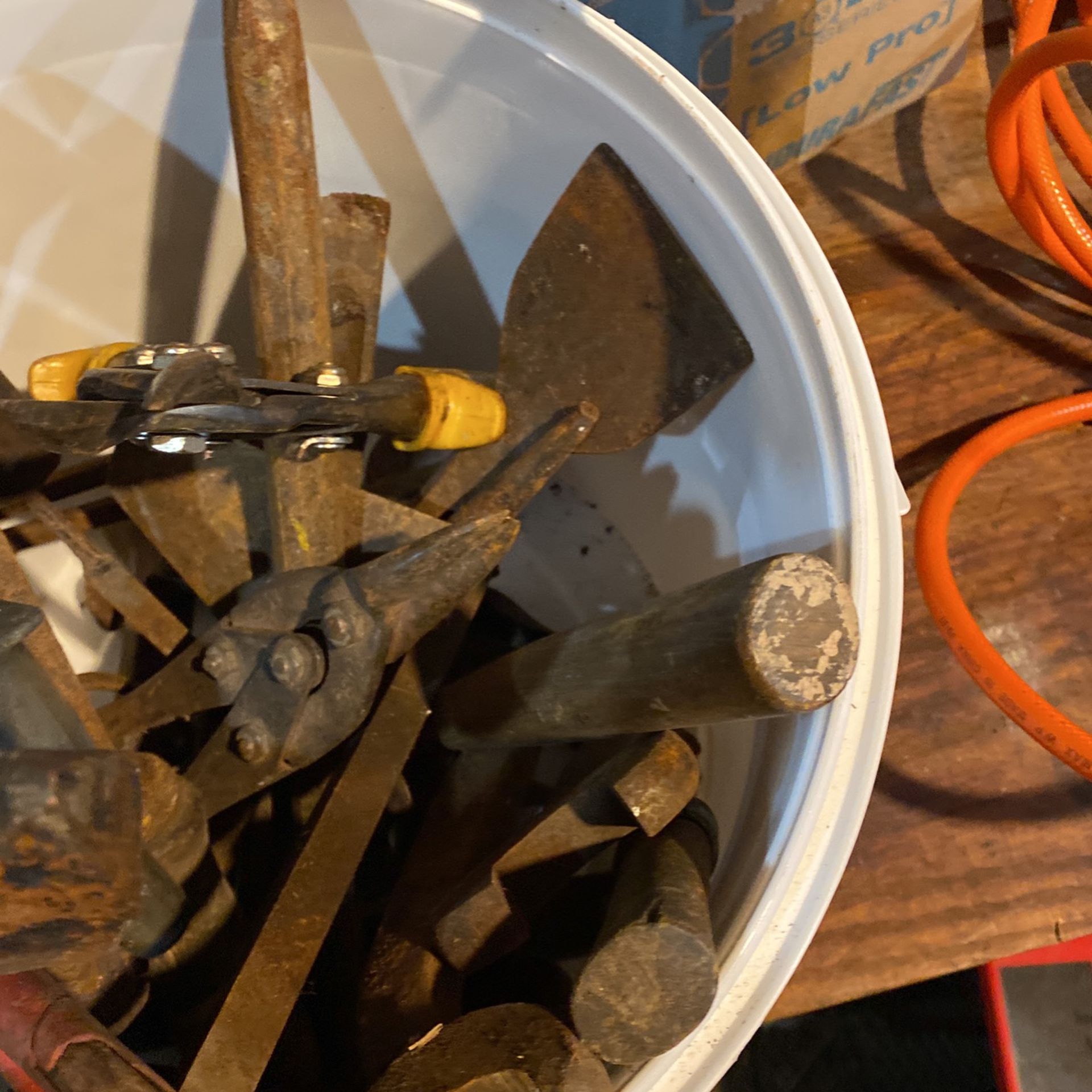A bucket of old Tools 