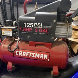 Craftsman 125 Psi 3 Gal 1.5 Hp Air Compressor Works Perfect 60$