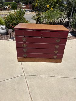 Vintage Dresser with Brass Hardware by Ethan Allen