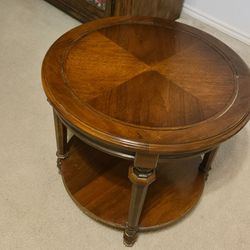 Round coffee table, Antique. $150.  3 TIER dropleaf needs refreshed. $75.