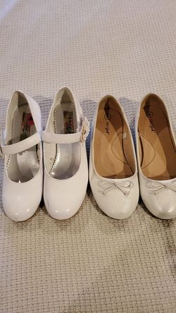 Girls white dress shoes size 4