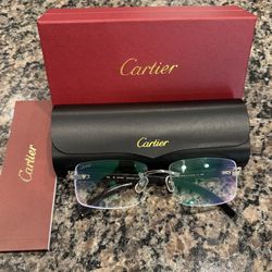Buff Sunglasses Rimless Lenses Clear Tint Sliver