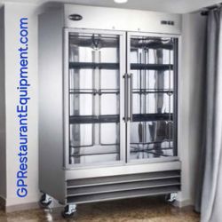 NIB Restaurant Reach-In Display Cooler Glass Door Merchandiser Refrigerator Commercial