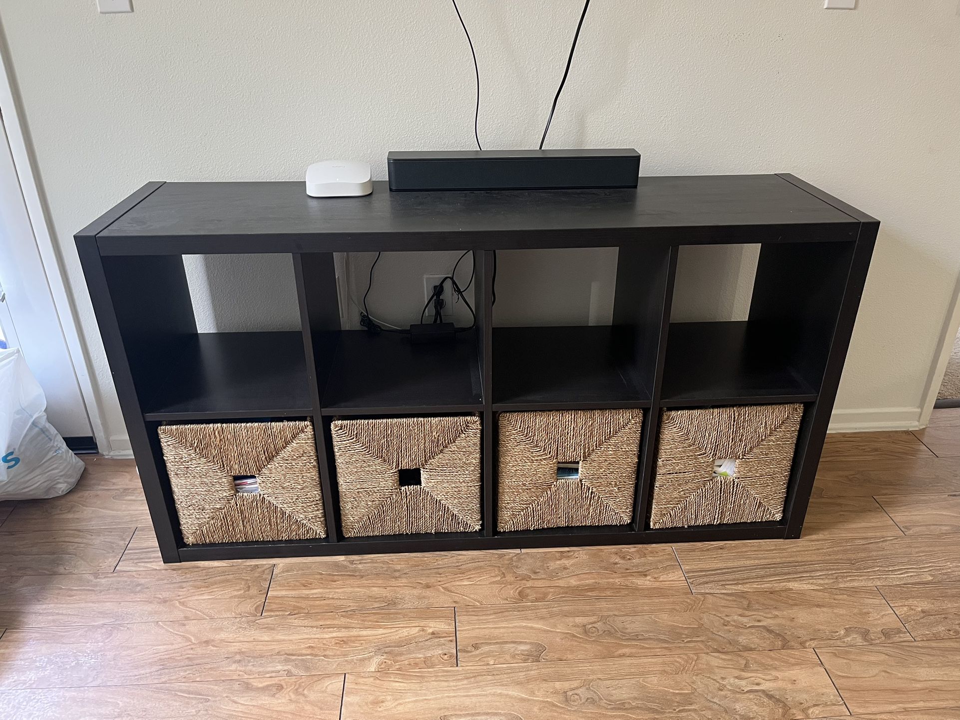 Two Bookshelves With 4 Bins - MOVING