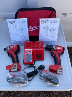 M-18 Compact Brushless Impact/ Drill, Batteries, Charger & Bag