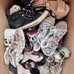 Mix Of Shoes 7-8 Size, Sandals, Heels, Sneakers