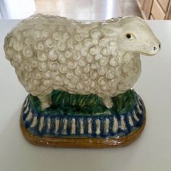 Vintage Mojalica Large Sheep Statue Figurine Cottage Farmhouse Collectible Unique 10” X 12”