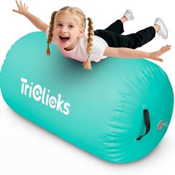 80x50 cm  Triclicks Inflatable Air Roll Inflatable Air Roller Yoga Roll Gym Air Barrel Gymnastics Mat Fitness Exercise Roller for Home, Outdoor, Fitne