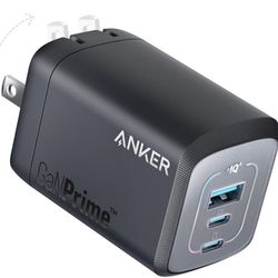 Anker Prime 100w GaN USB C Multi-Device Fast Charging 3-Port Wall Charger - NEW