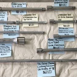 Variety of Drive Extension Bar Tools