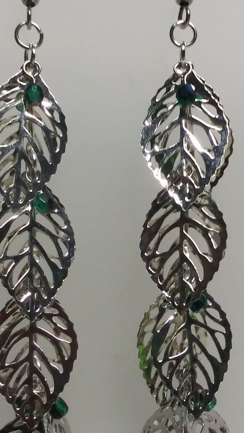 Handmade Leaf Dangle Earrings