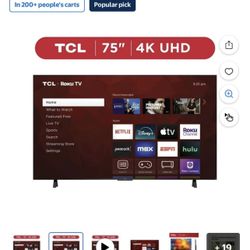 75 INCH TV TCL 4K SMART
