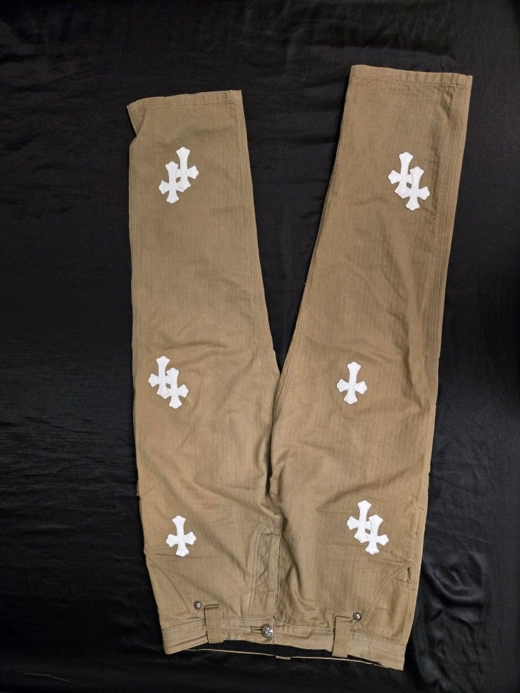 Khaki Chrome Hearts Carpenter Pants