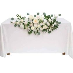White Sheer overlay Tablecoth by Ling"s Moments