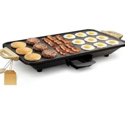 20"x12" Electric Griddle–1700W Nonstick ILAG Granite Surface, Large Flat Design, Perfect for Family Meals, Pancakes&Eggs, Fast Even Heating, Easy to C