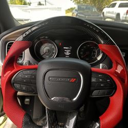 Red Carbon Fiber Dodge Charger LED Steering Wheel