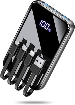 Brand new in box Binli 15000mAh Portable Charger, 35% Smaller Power Bank Built-in 4 Cables