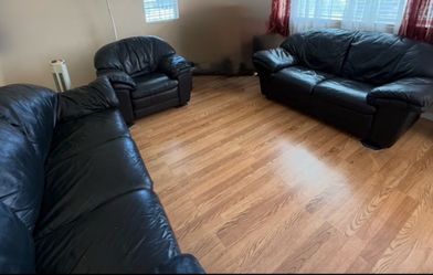 3 piece Black Leather living room set