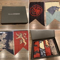 Like New Game of Thrones House Banner Flag Box Set