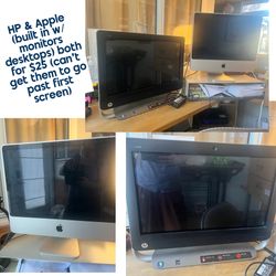 Desktops - HP & Apple (won’t go past first screen)