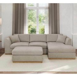 New Henredon Caley Reversible Sofa Chaise with Ottoman - $1699 Retail “open box” Delivery Available