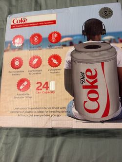 Diet Coke Can Shaped Cooler Backpack with Speakers