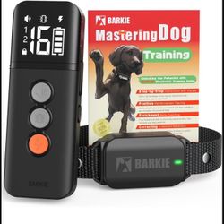 Dog Training Collar with Dog Positive Reinforcement Training Booklet Waterproof Shock Collar with Remote for Small Medium Large Dogs (Black)