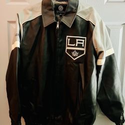LA Kings Leather Jacket Carl Banks Large