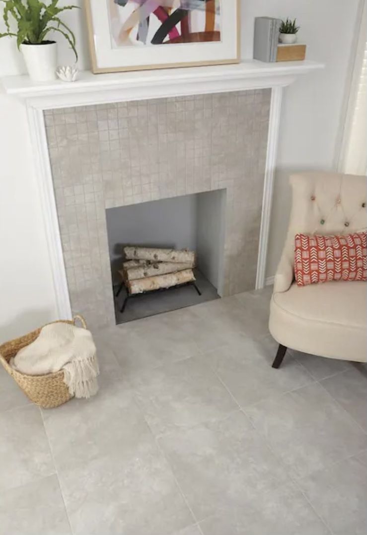 Gray Glazed Ceramic Tile 18x18in