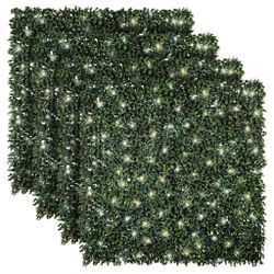 Golden Select American Boxwood Artificial Hedge Panel with Lights, 4-pack