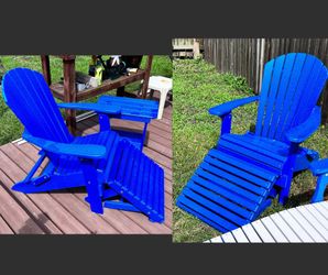 FOLDING ADIRONDACK CHAIRS / WITH FOLDING LEG BENCH 