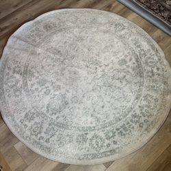 Ivory & Sage Circle Rug (6ft) 