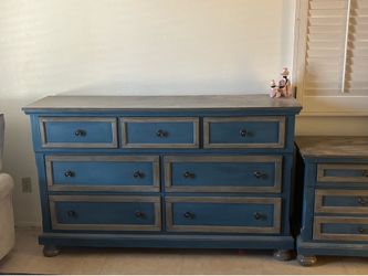 Beautiful redone Ashley long dresser and side table