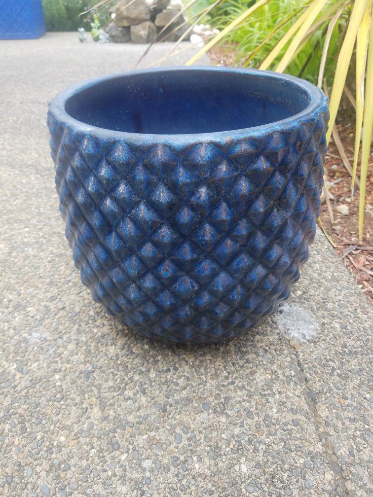 Blue Ceramic Pot 11"