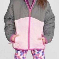 Girls C9 Champion Reversible water repellent Puffer Faux Fur jacket Size L 10 - 12 Machine washable