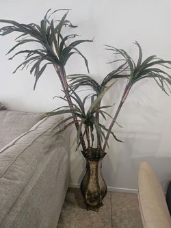 Tall Artificial Palm Tree in Decorative Vase