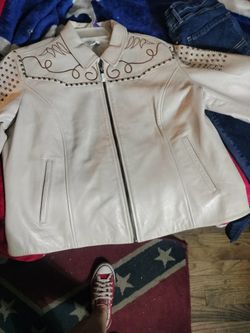 Off White Suede Leather Jacket