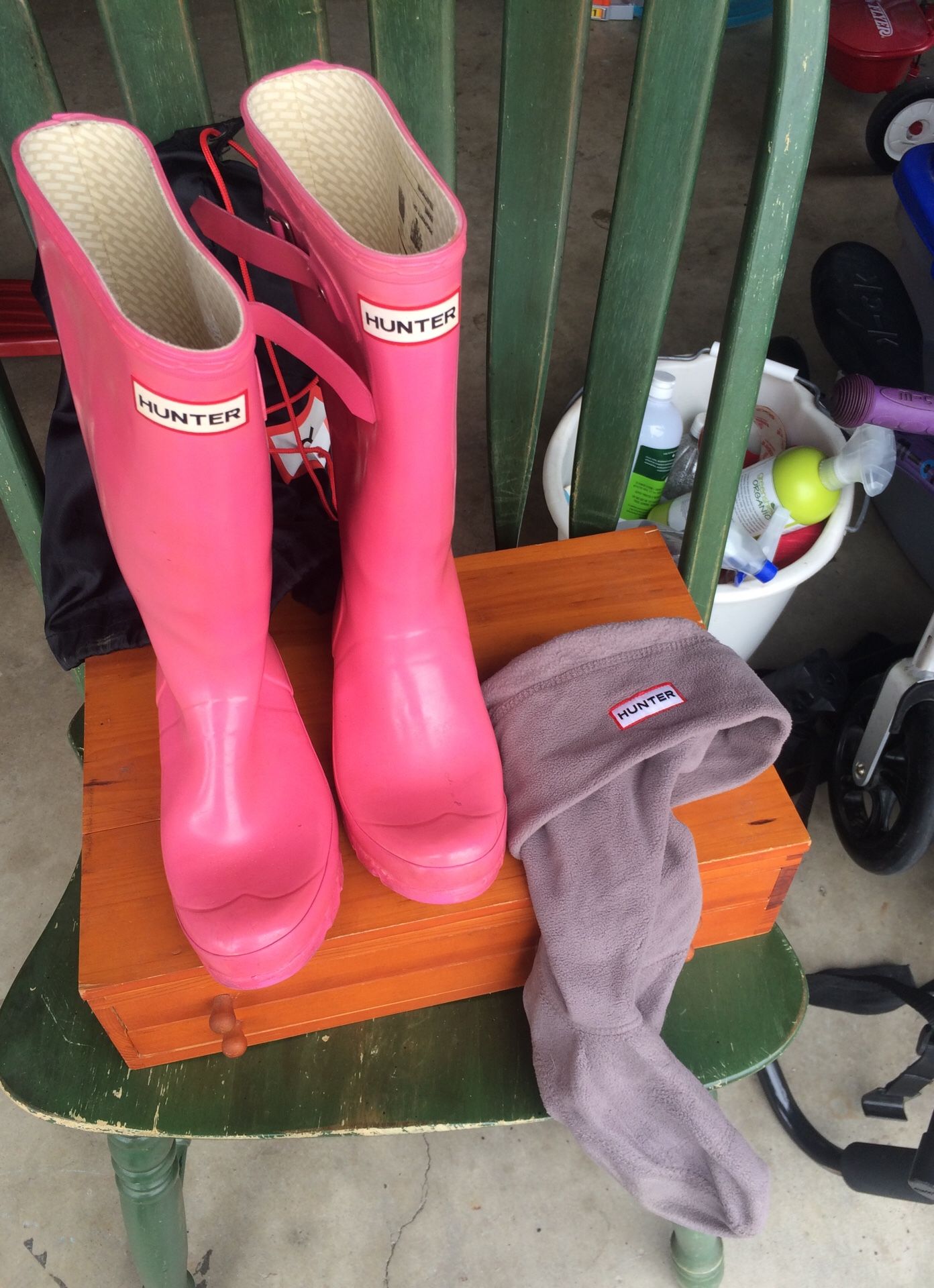 Hunter rain boots pink